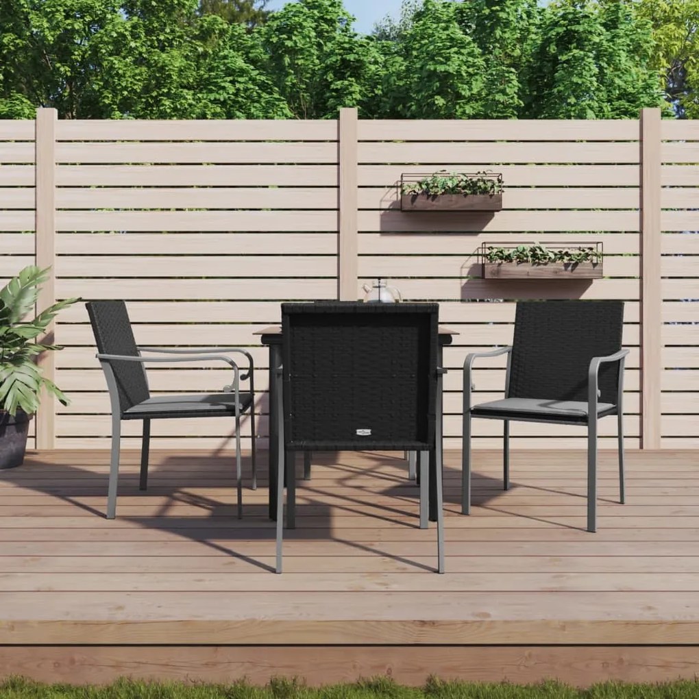 vidaXL Set mobilier de grădină cu perne, 5 piese, poliratan și oțel