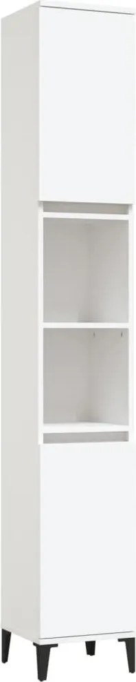 vidaXL Dulap de baie, alb, 30x30x190 cm, lemn prelucrat