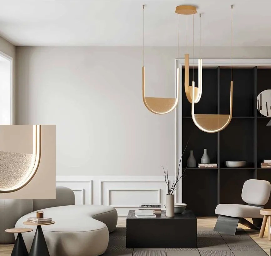 Lustra design modern LED DECO negru/ gri deschis