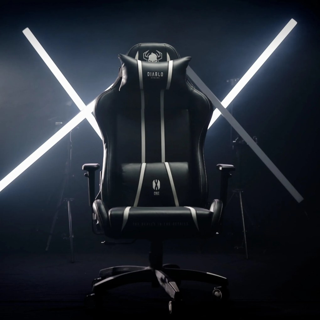 Scaun gaming Diablo X-One 2.0 Craft King Size: alb-verde