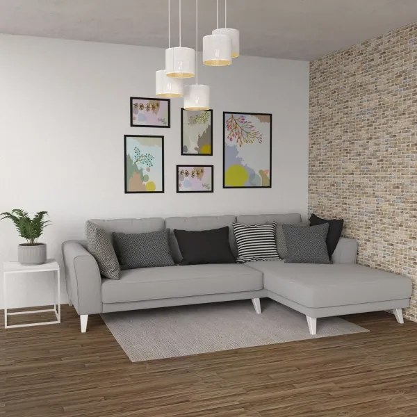 Lustră pe cablu LOFT SHADE 5xE27/60W/230V albă/aurie