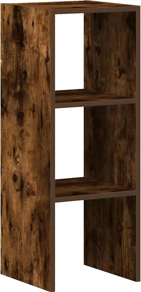 vidaXL Bibliotecă stivuabilă din Stejar fumuriu din lemn prelucrat