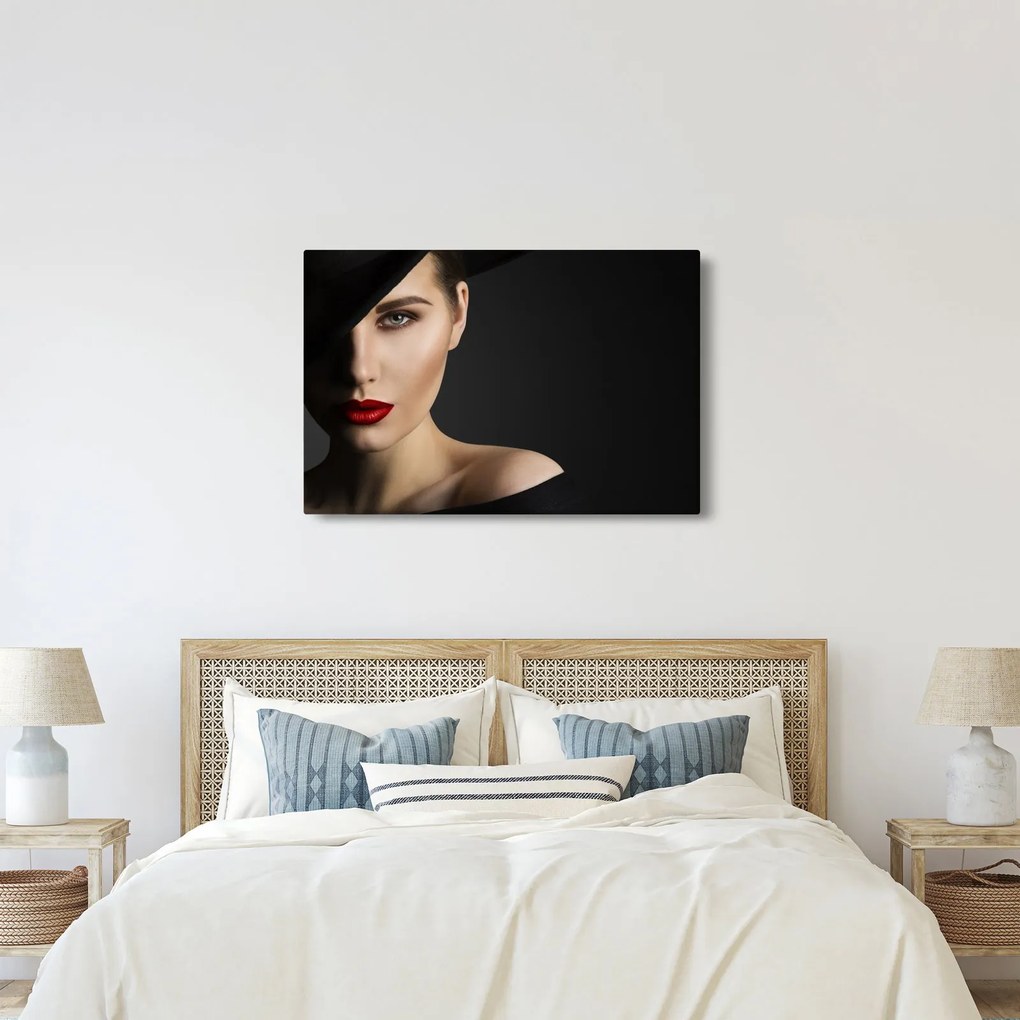 Tablou - Portretul femeii cu pălărie (90x60 cm)