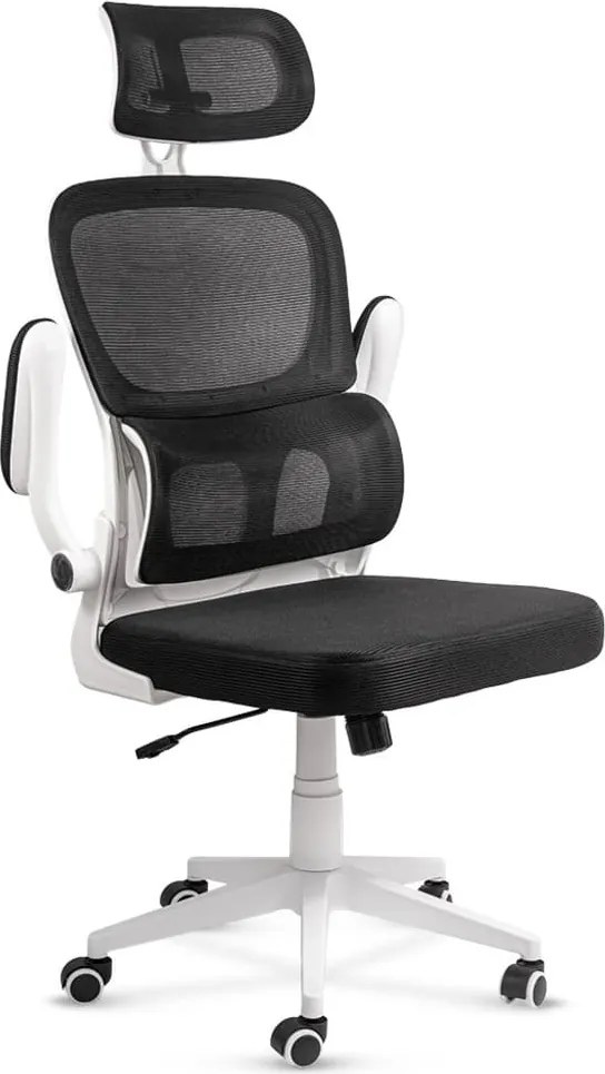Scaun ergonomic din mesh cu suport lombar si brate rabatabile OFF 432 negru