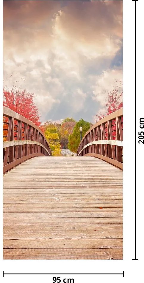 Fototapet pentru ușă - Pod din lemn (95x205cm)