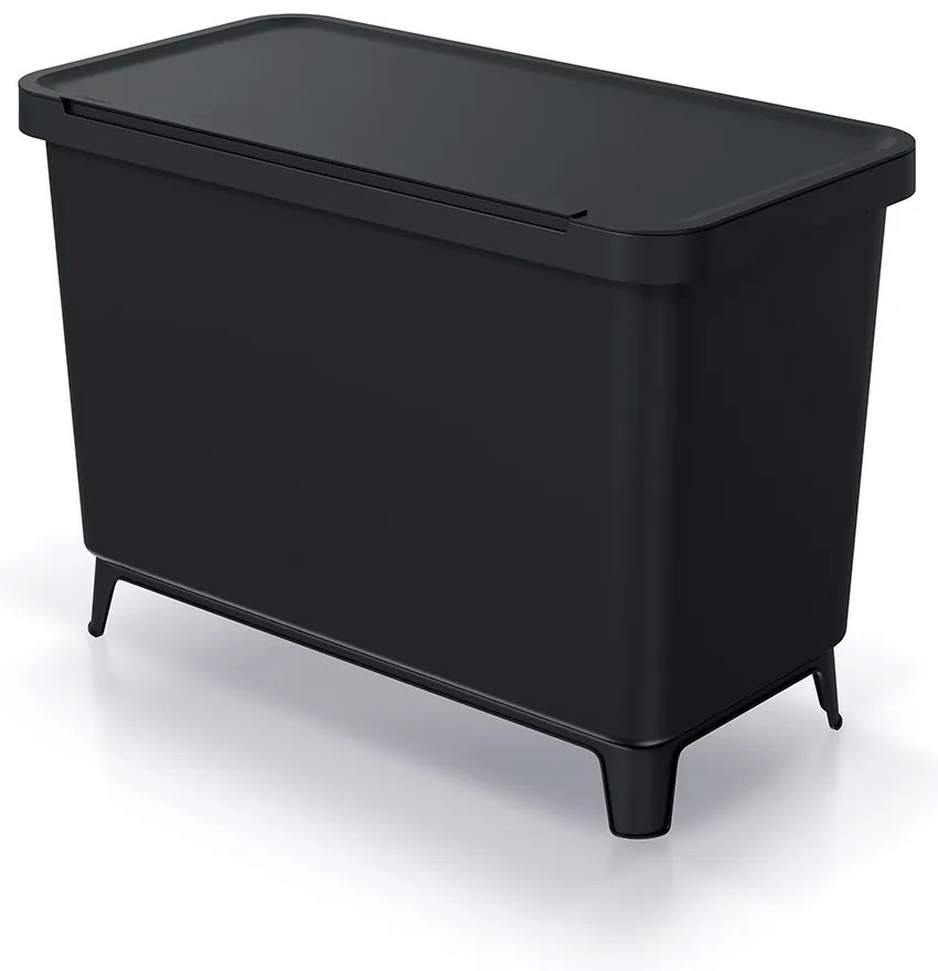 Coș de gunoi, 3 x 10 l, negru