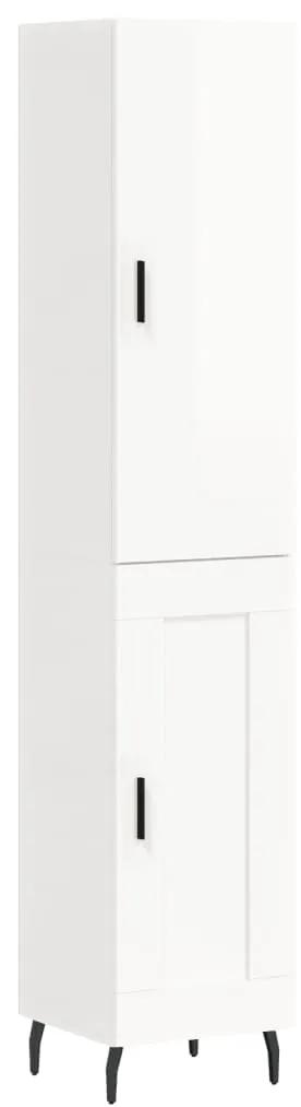 3199123 vidaXL Dulap înalt, alb extralucios, 34,5x34x180 cm, lemn prelucrat