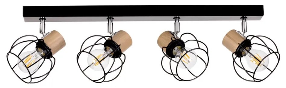 Spot de tavan Spot-Light 26114404 PHIPHI 4xE27/60W/230V stejar