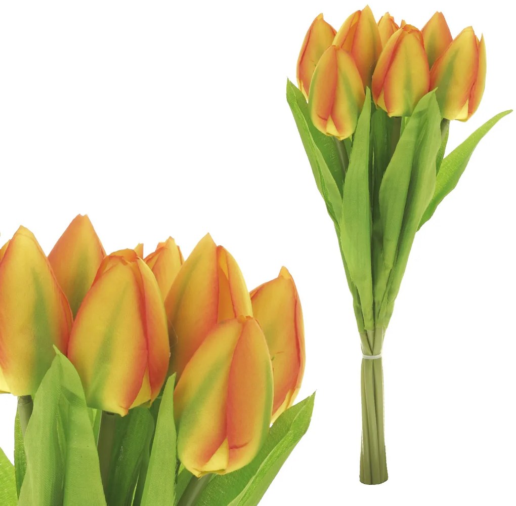 Buchet artificial Lalea 7 flori, galben , 15 x 15x 35 cm