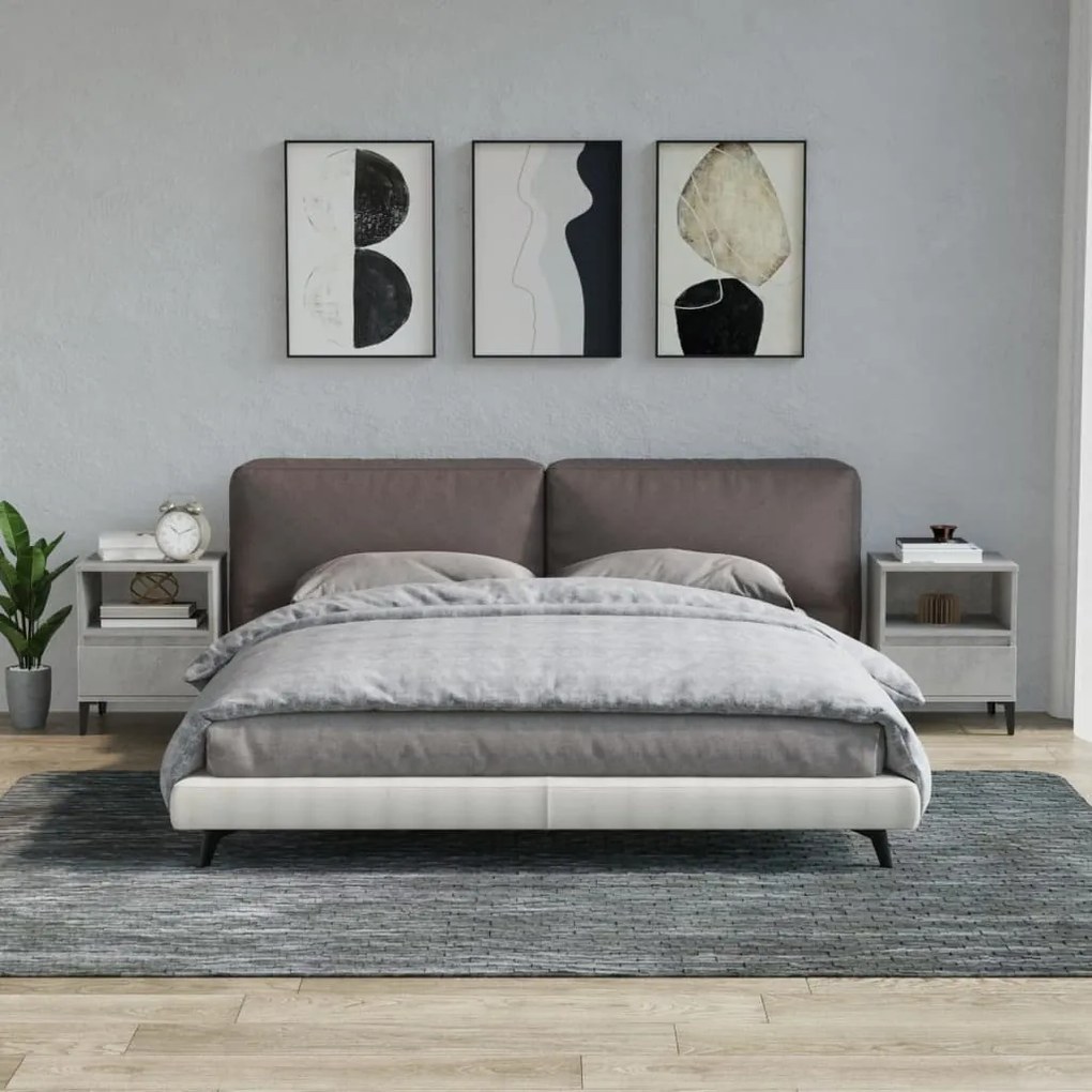 821819 vidaXL Noptiere, 2 buc., gri beton, 40x35x50 cm