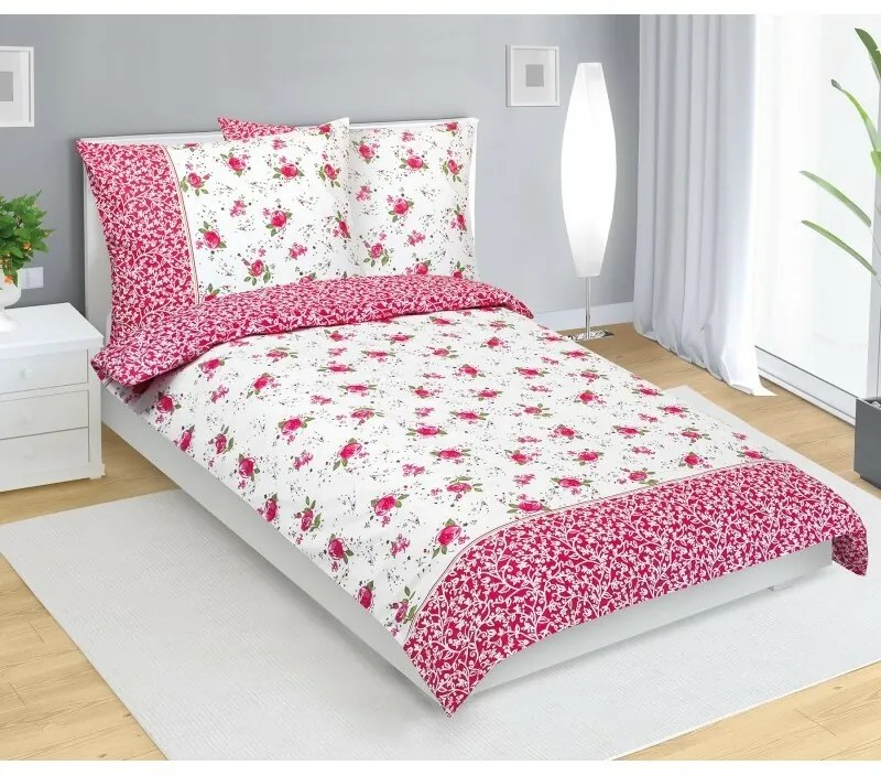 Bellatex Lenjerie de pat din bumbac Růžička roz,140 x 200 cm, 70 x 90 cm
