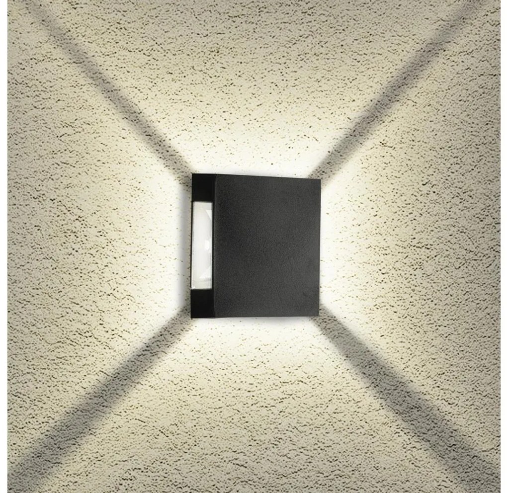 Brilagi - Aplica LED de perete pentru exterior QUADRAY LED/4W/230V neagră IP65