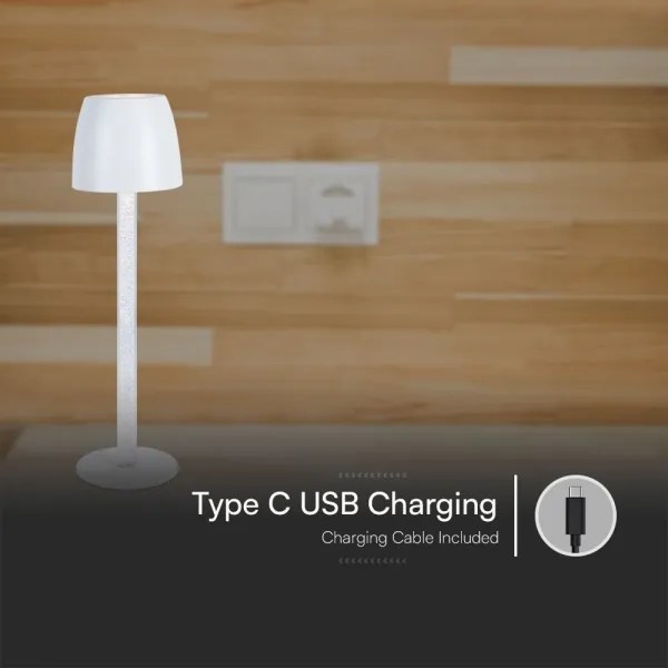 Lampă de birou LED încărcabilă, reglabilă, 3W, 5V, 3000K, albă