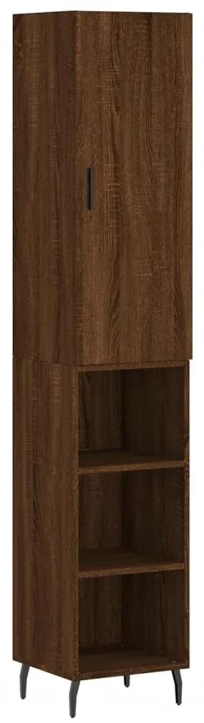 3199000 vidaXL Dulap înalt, stejar maro, 34,5x34x180 cm, lemn prelucrat