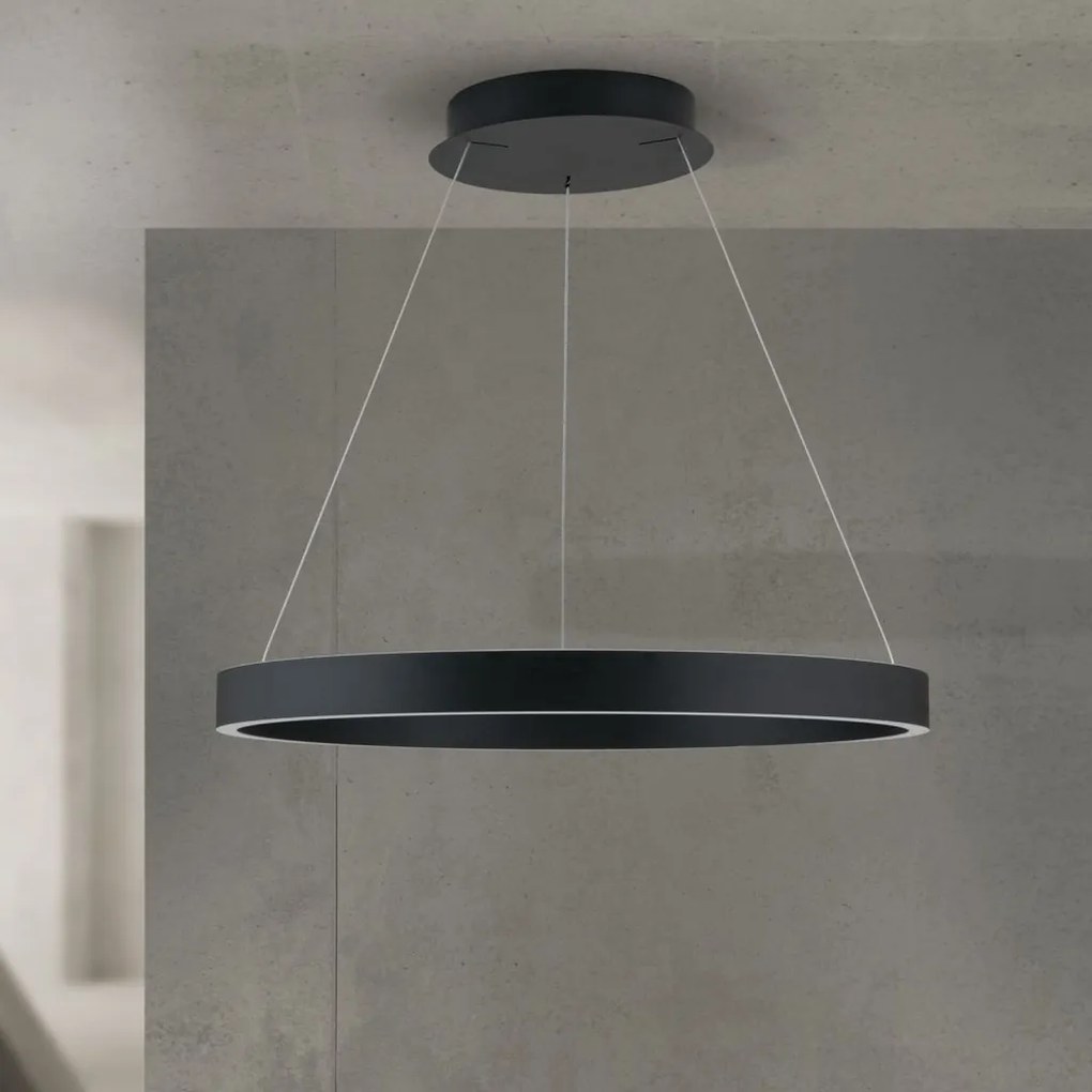 Lustra LED circulara iluminat sus si jos KOLK negru 60cm