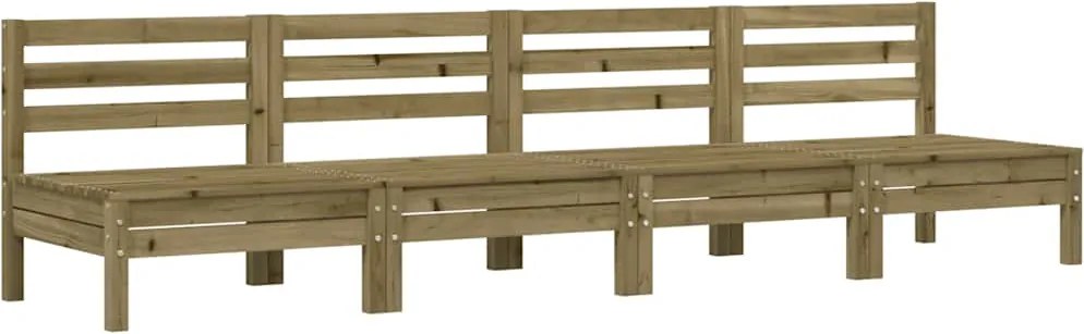 vidaXL Canapele de grădină fără cotiere, 4 buc., lemn de pin tratat