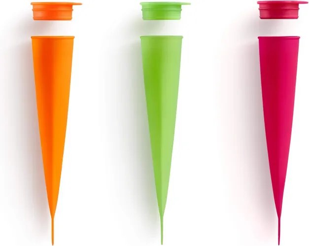 Set de 3 forme pentru inghetata pe bat Lekue 1010240, 360 ml, -60°C / +220°C, Silicon platinat, Multicolor