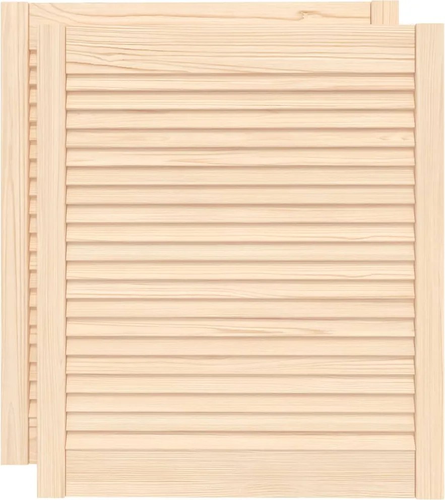 vidaXL Uși de dulap design lambriu, 2 buc., 69x59,4 cm, lemn masiv pin