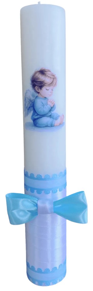 Lumanare botez decorata baby angel 7 cm, 30 cm