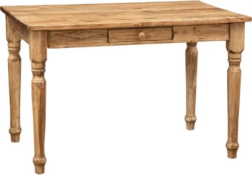Masa fixa, L120 80 H80 cm, cu sertar, lemn masiv natur antic