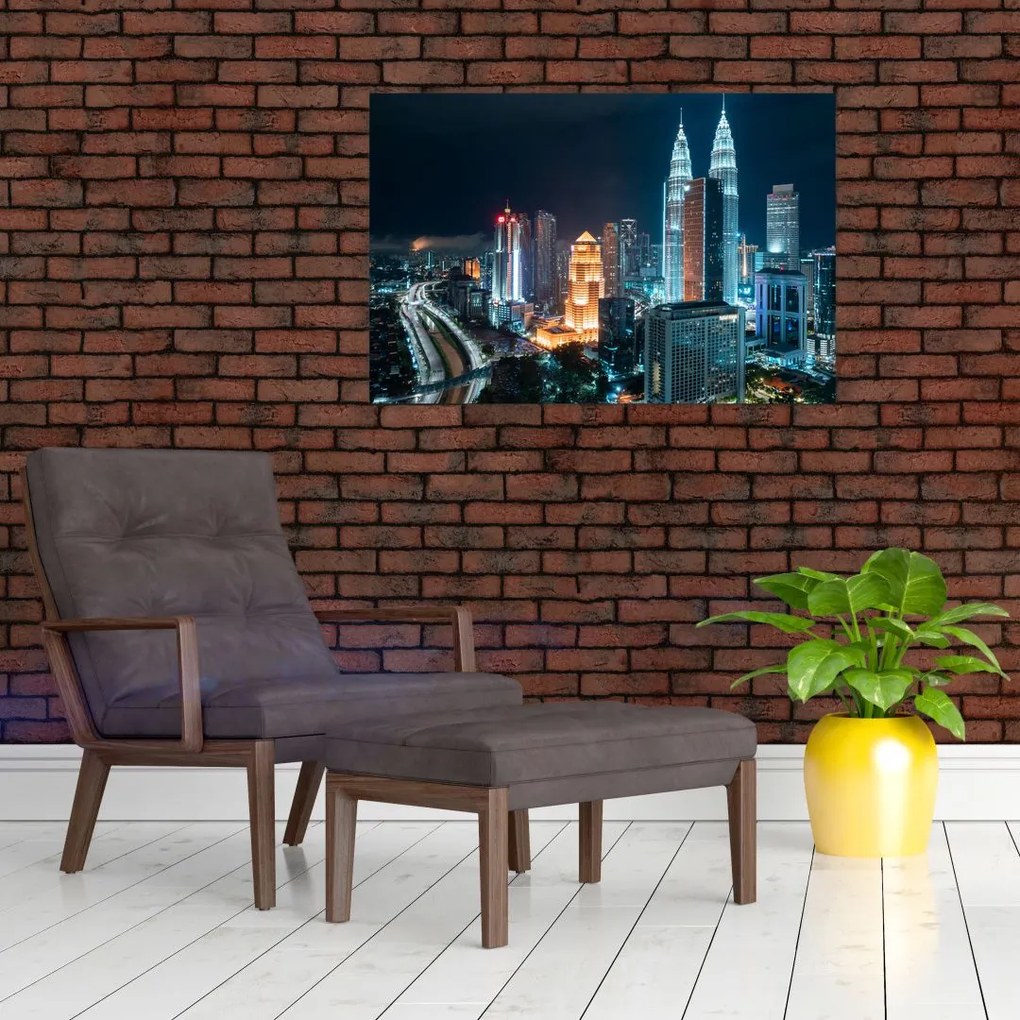 Tablou - Noaptea în Kuala Lumpur (90x60 cm)