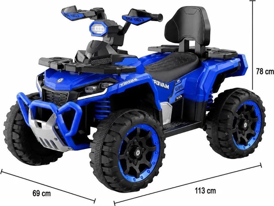 ATV Electric cu acumulator pentru copii NOVOKIDS™ MonsterQuad PRO , Cu melodii si lumini, Lungime 113 cm, 3-8 ani , Max 35 kg , Roti EVA, 12V, 4