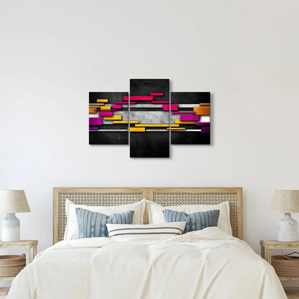 Tablou - Abstrac colorat, fundal negru (90x60 cm)