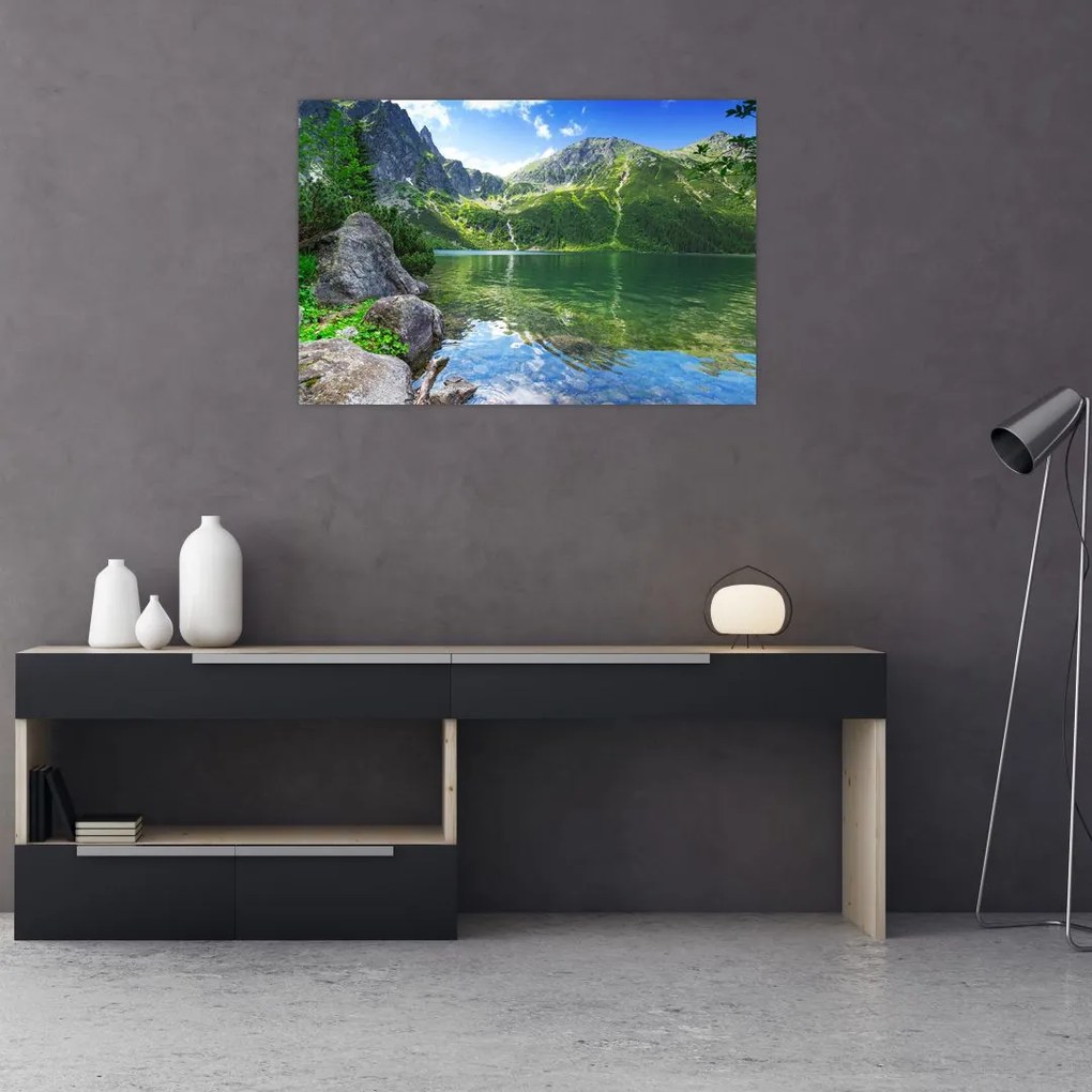 Tablou cu lac în munții Tatra (90x60 cm)