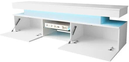 Dulap TV Lesteralo 2D 190 (Negru + lucios negru) (cu iluminat LED albastru). 1106178