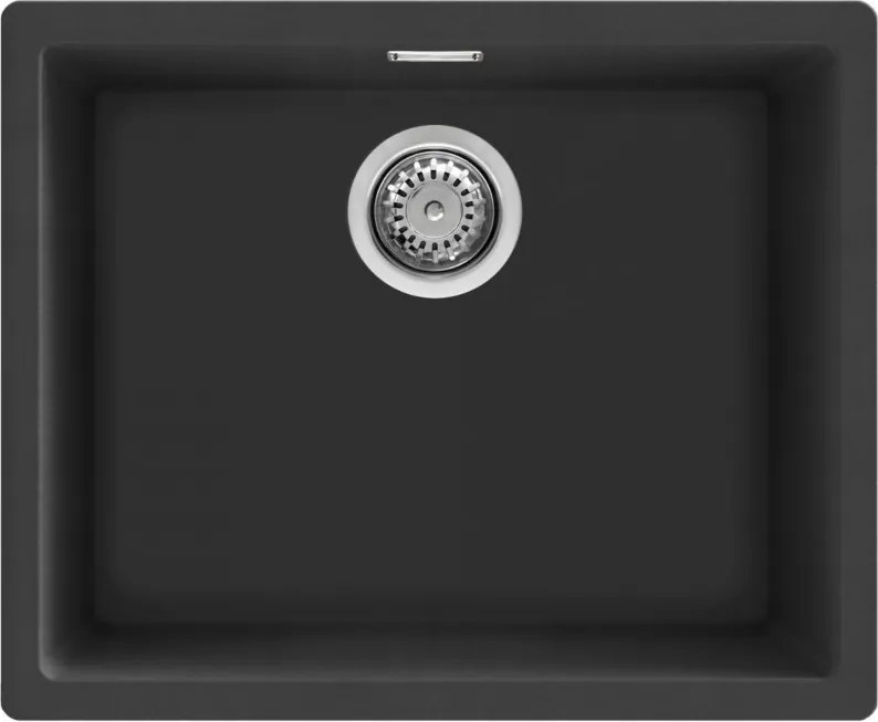 Chiuveta de bucatarie cu montare sub si pe blat SMEG Quadra VZP56N, 56 cm, Antibacteriana, Rezistenta la zgarieturi si la razele UV, Negru