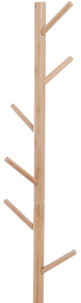 HOMCOM Bancă hol, cu un Cuier în Bambus, Design Modern, Spațiu de Depozitare, Alb și Lemn, 80x30x180 cm | Aosom Romania