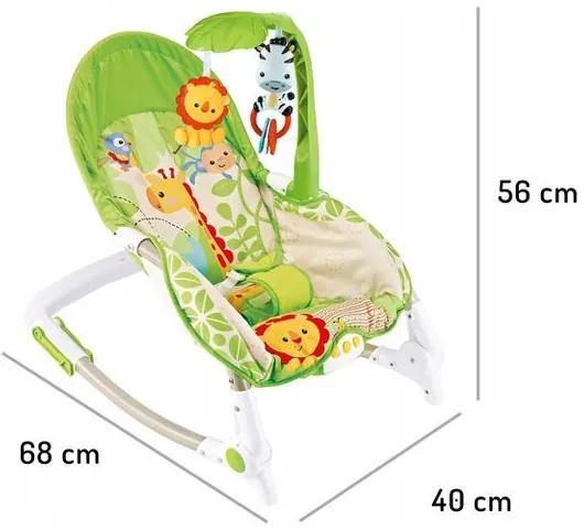 Scaun balansoar pentru copii ECOTOYS în verde cu melodii