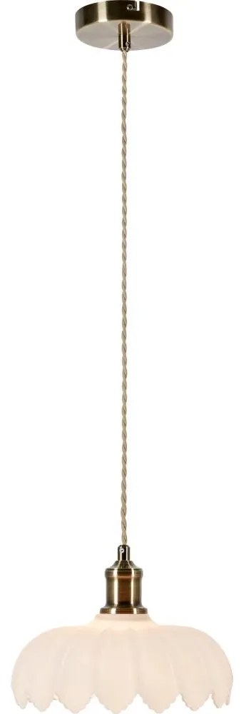 Lustră pe cablu Markslöjd 108857 KURAGE 1xE27/40W/230V alamă/alb