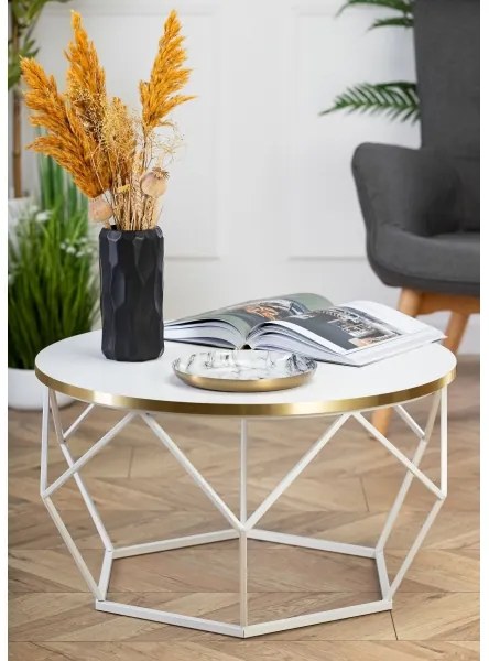 Măsuță de cafea DIAMOND 40x70 cm auriu/alb