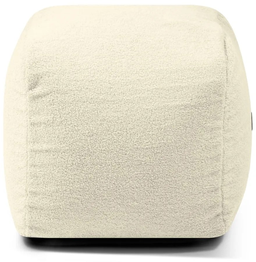 Fotoliu bean bag crem cu tapițerie din țesătură bouclé Plus 50 Lounge – SLOWDOWN