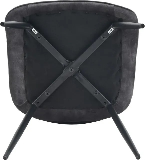 Set de 4 scaune ROADSTAR catifea gri inchis