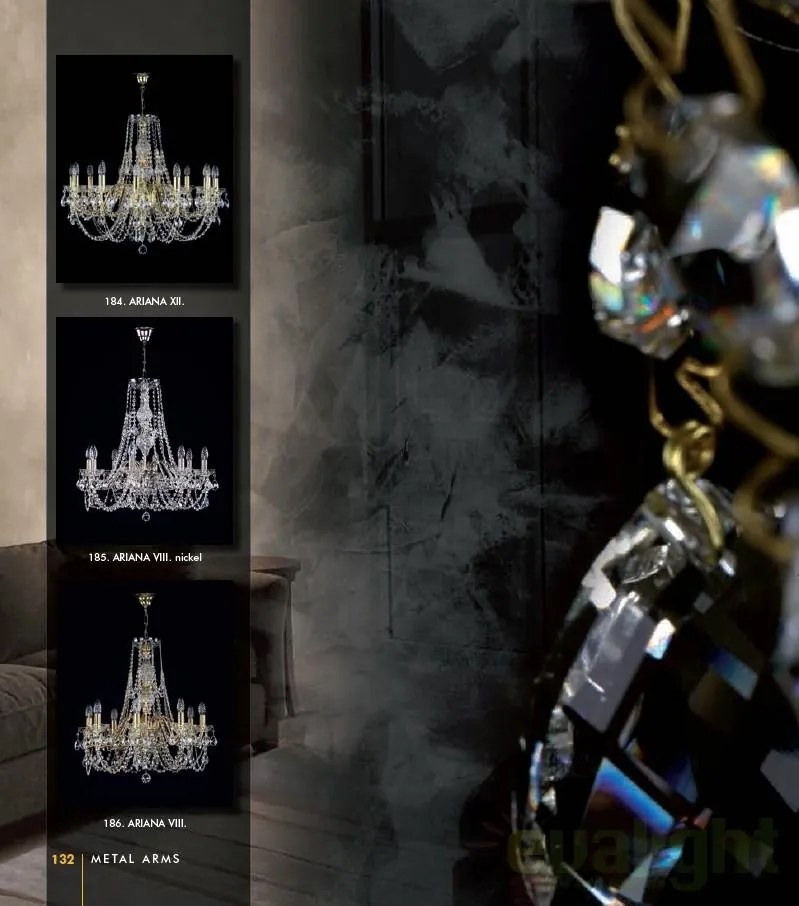 Candelabru cristal Bohemia 8 brate, diam.63cm Ariana VIII