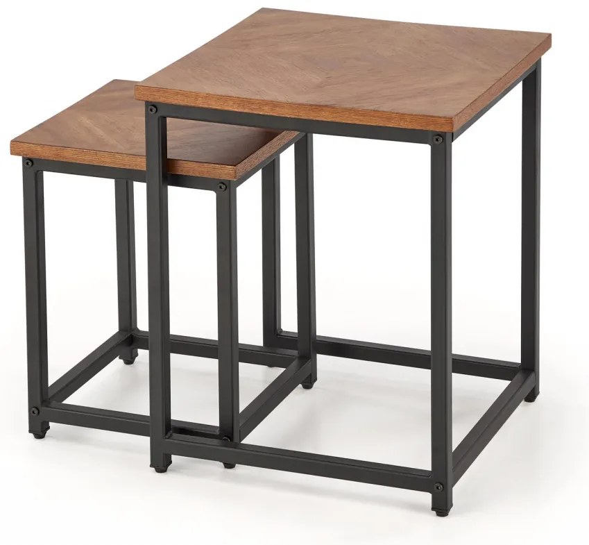 Set 2 mese de cafea Elza nuc/negru