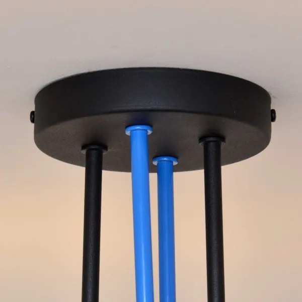 Lustră aplicată OXFORD 4xE27/15W/230V negru/albastru