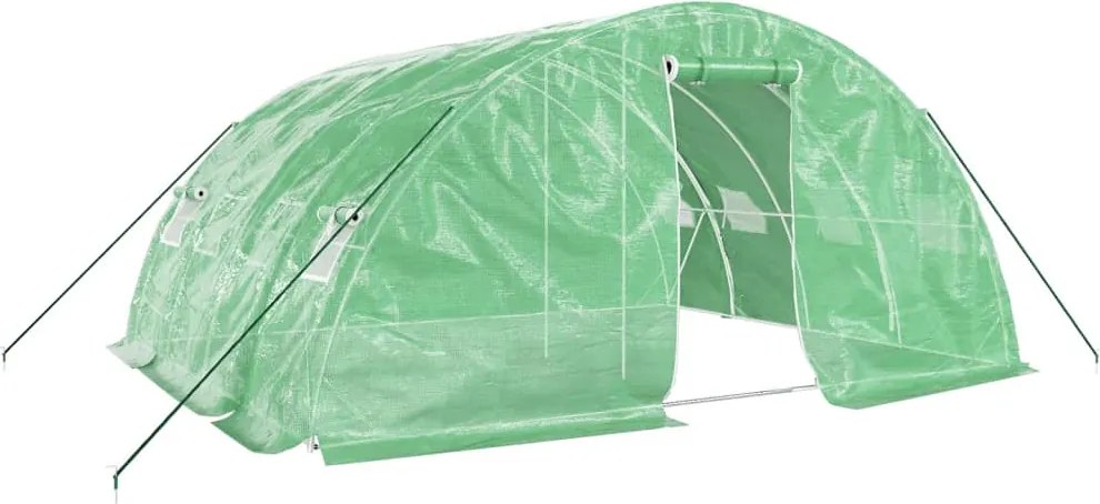 vidaXL Seră cu cadru din oțel, verde, 20 m², 5x4x2,3 m