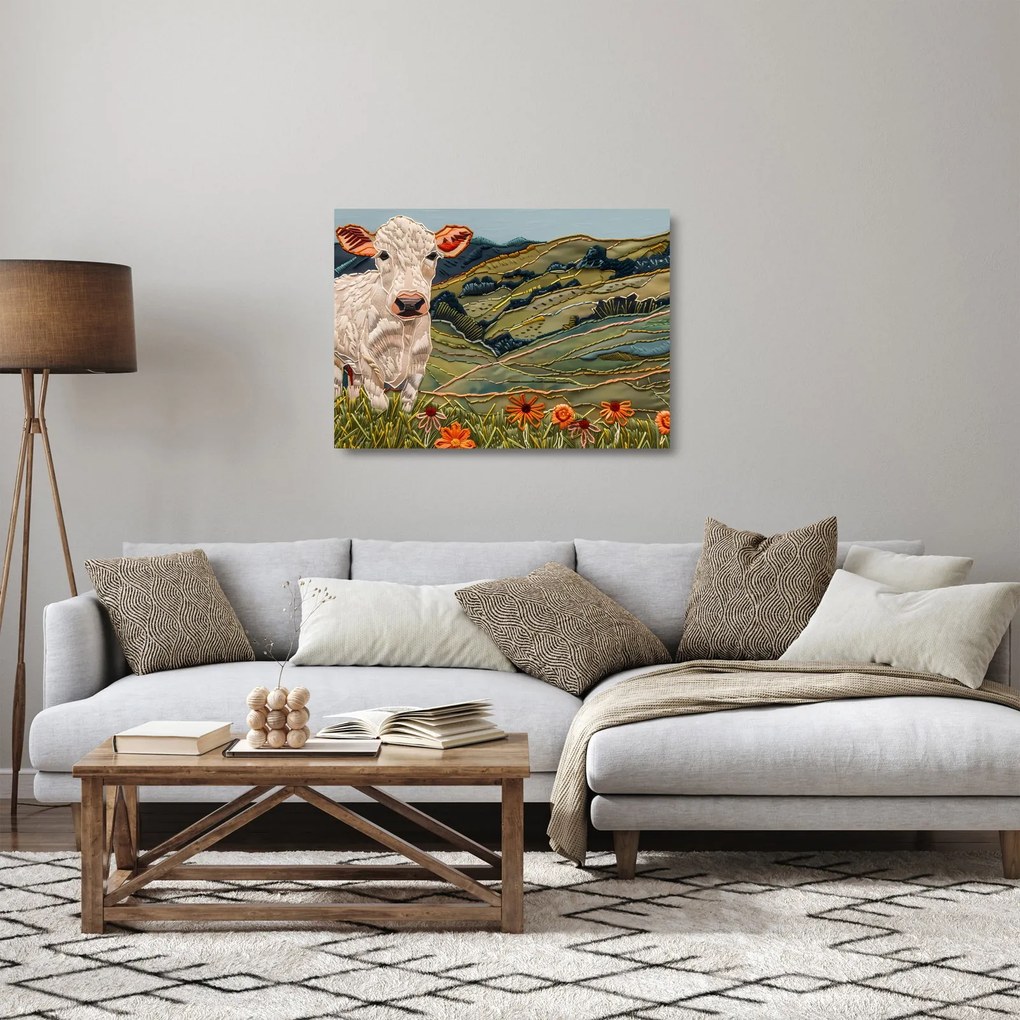 Tablou pe sticlă - Imitație de motiv tricotat (70x50 cm)