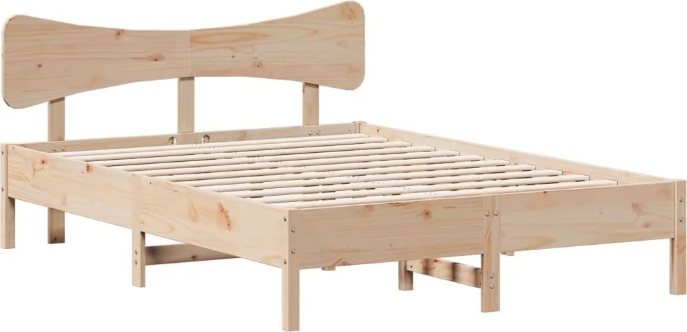 vidaXL Cadru de pat fără saltea, 120x190 cm, lemn masiv pin