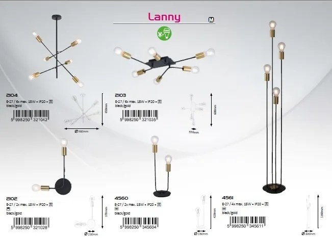 Plafoniera metal design Industrial Lanny 2103 RX