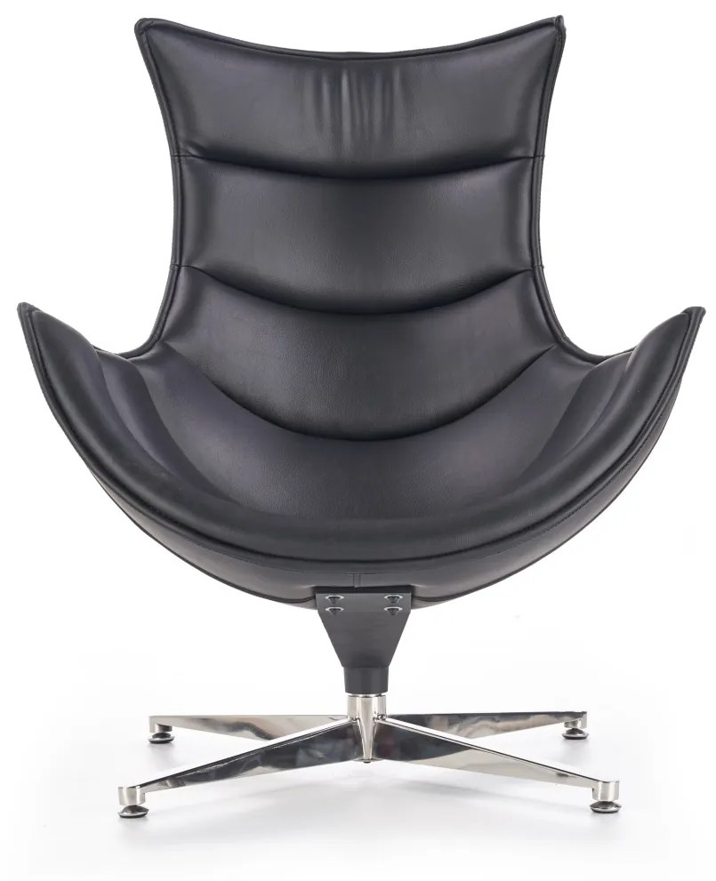 Fotoliu tapitat Luxor negru - H 96 cm