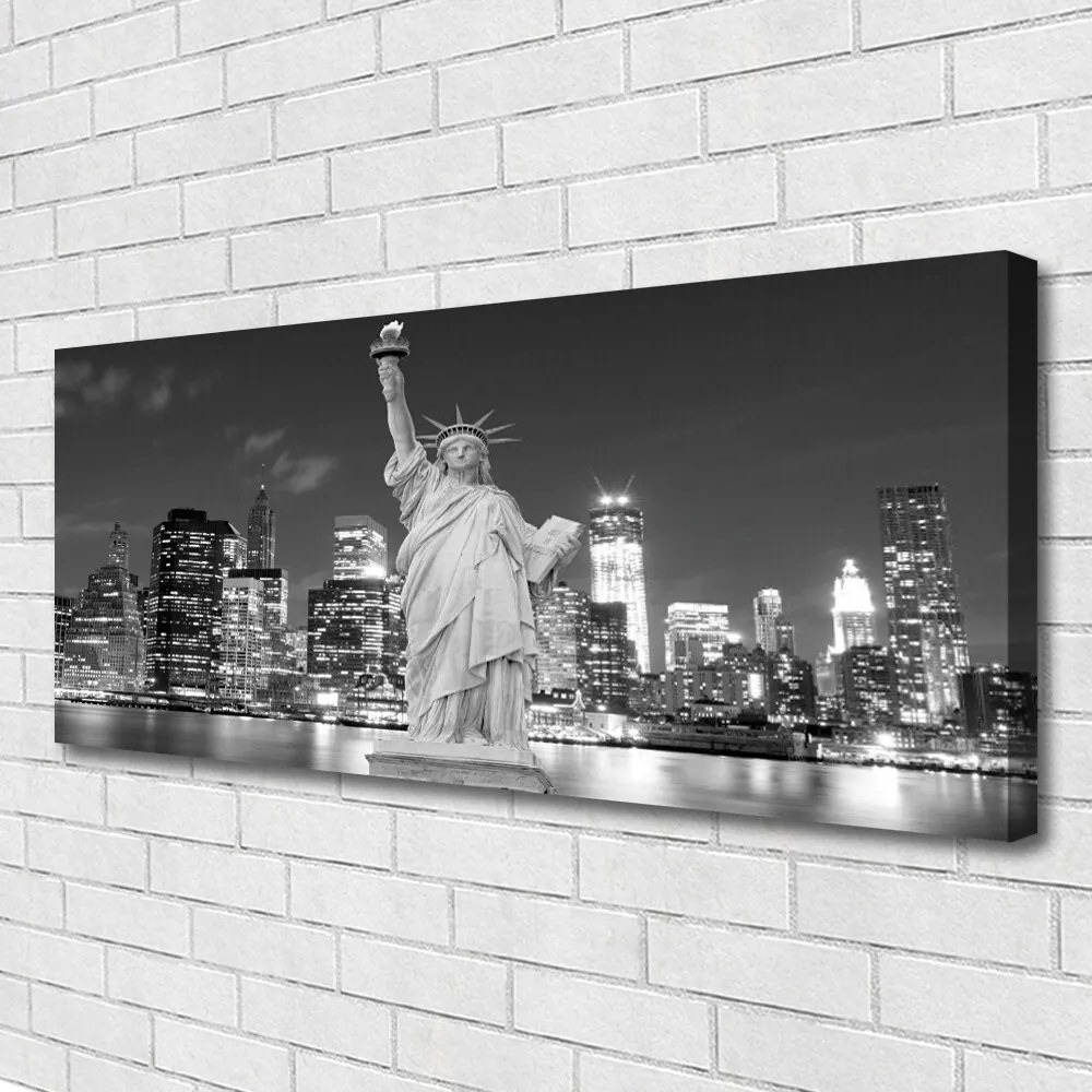 Tablou pe panza canvas Statuia Libertății din New York Case Gray