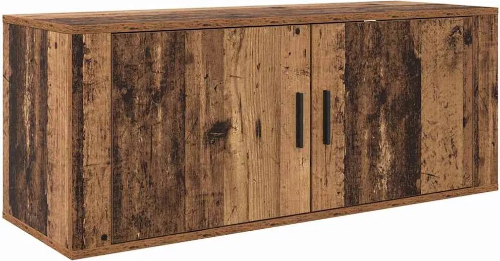 vidaXL Dulap TV montat pe perete Lemn Vechi 100 x 34,5 x 40 cm