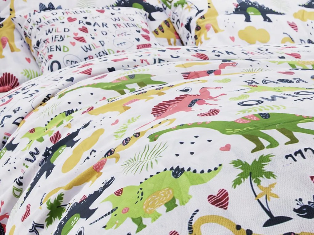 Lenjerie de pat din bumbac WILD FRIEND alba Dimensiune lenjerie de pat: 70 x 90 cm | 140 x 200 cm