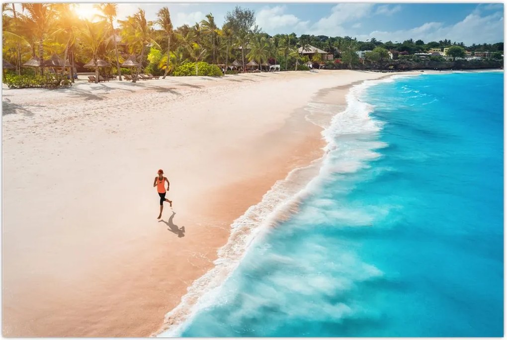 Tablou - Fuga pe plajă (90x60 cm)