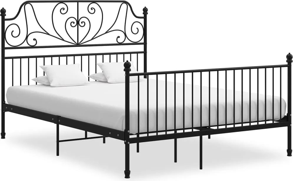 vidaXL Cadru de pat, negru, 160x200 cm, metal