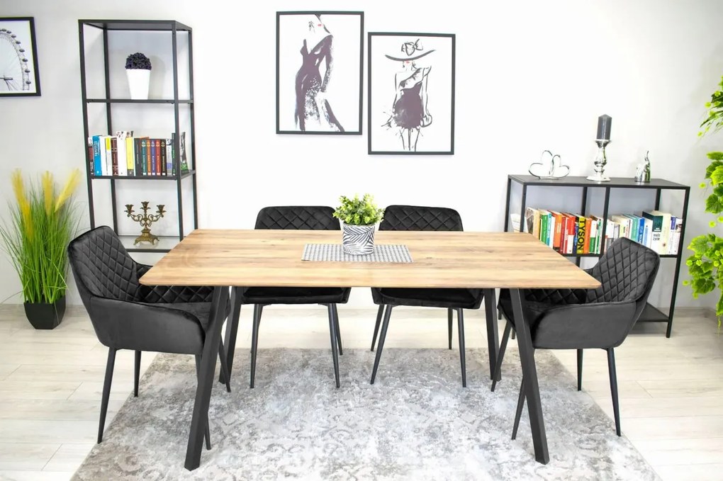 OFERTA Scaun de catifea negru NOLA II. calitate secundara
